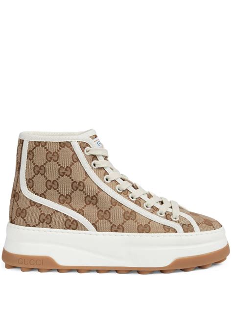 gucci mens green floral hi-tops|farfetch Gucci sneakers.